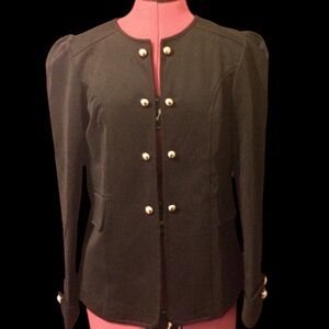 New Stunning Allegra-K Women Black Blazer with peplum bow in back, Sz XL